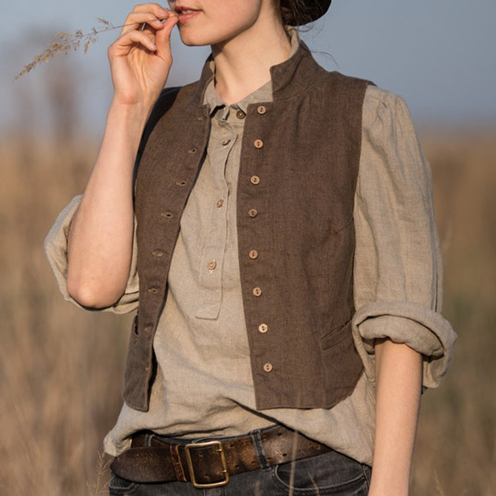 Summer Victorian Clothing - Ladies Victorian Waistcoat Linen Vest for