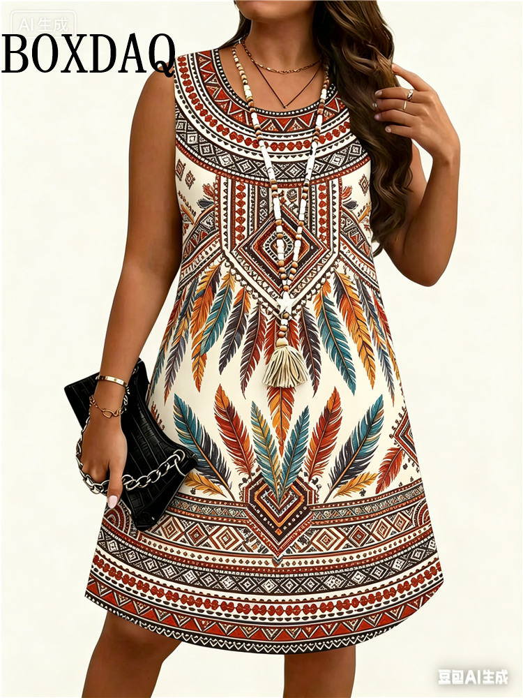 Summer Clothing Vintage - Ethnic Style Flowers 3D Print Dresses