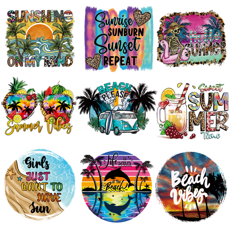 Summer Clothing Pictures - Summer Vibes Iron On Patches Heat