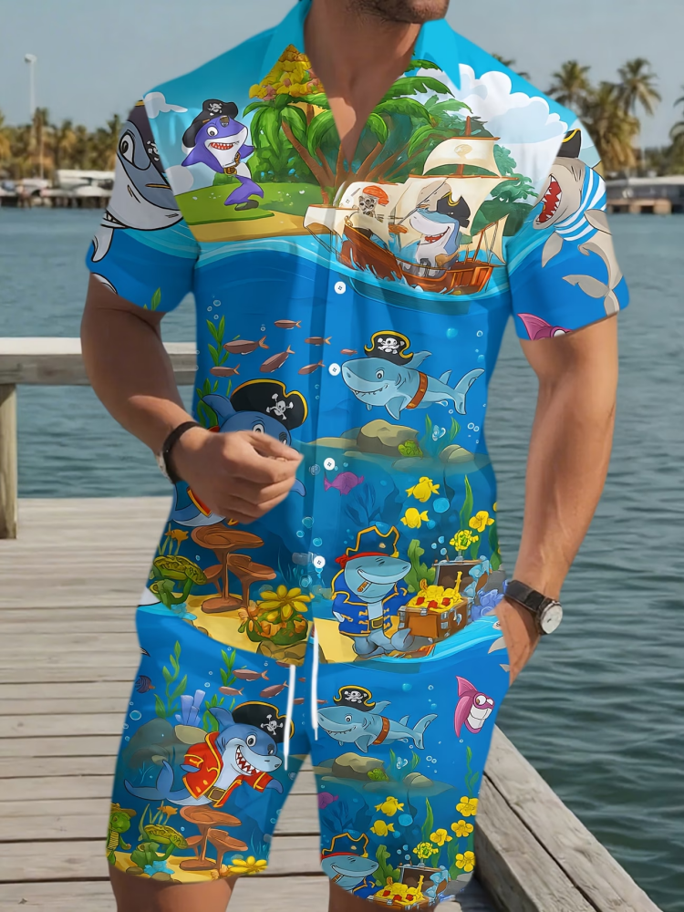 Beach Shirt Hawaiian - Men's Button Down Short Sleeve Shirt
