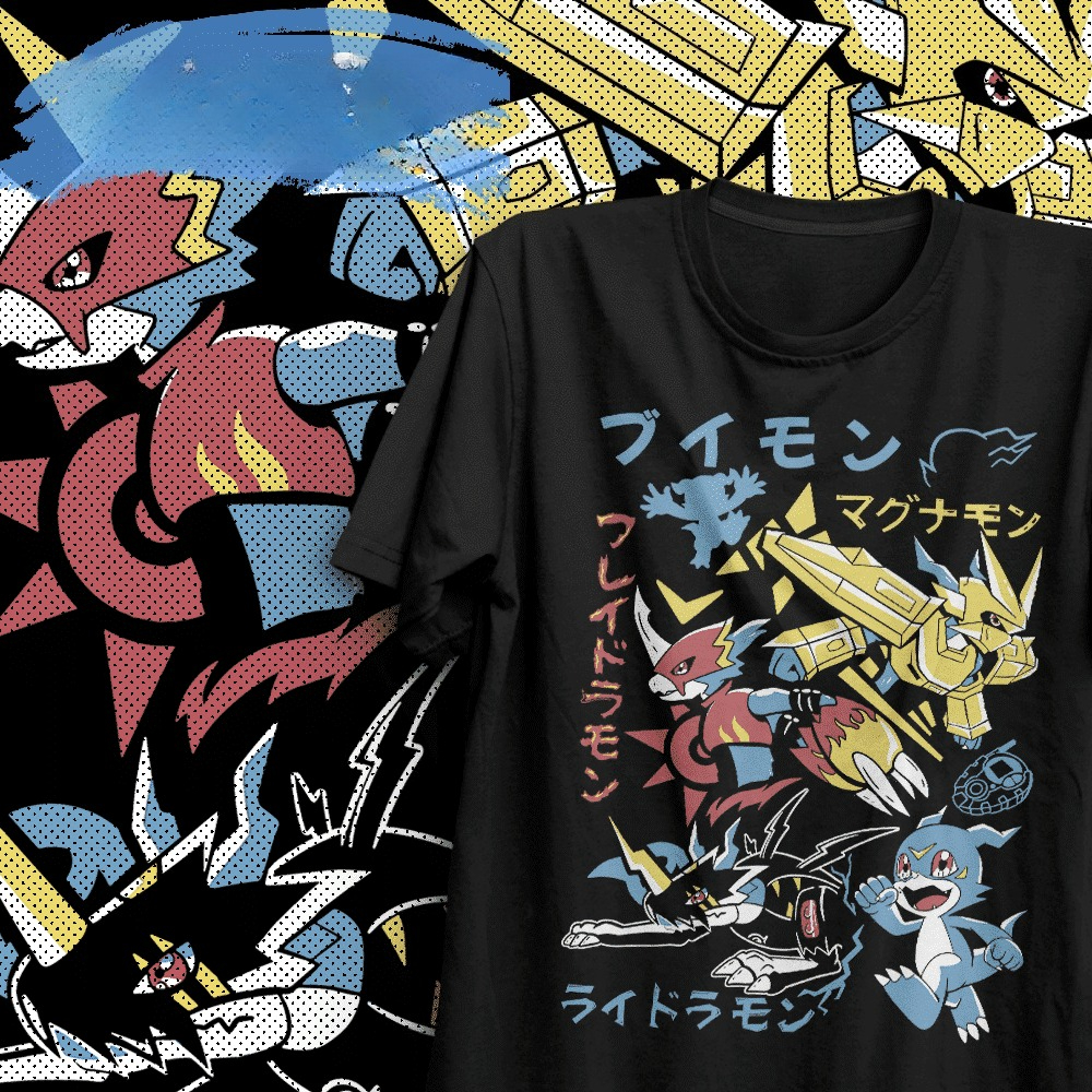 Summer Clothing Aesthetic - 2026 summer Digimon V-mon Flamedramon Magnamon