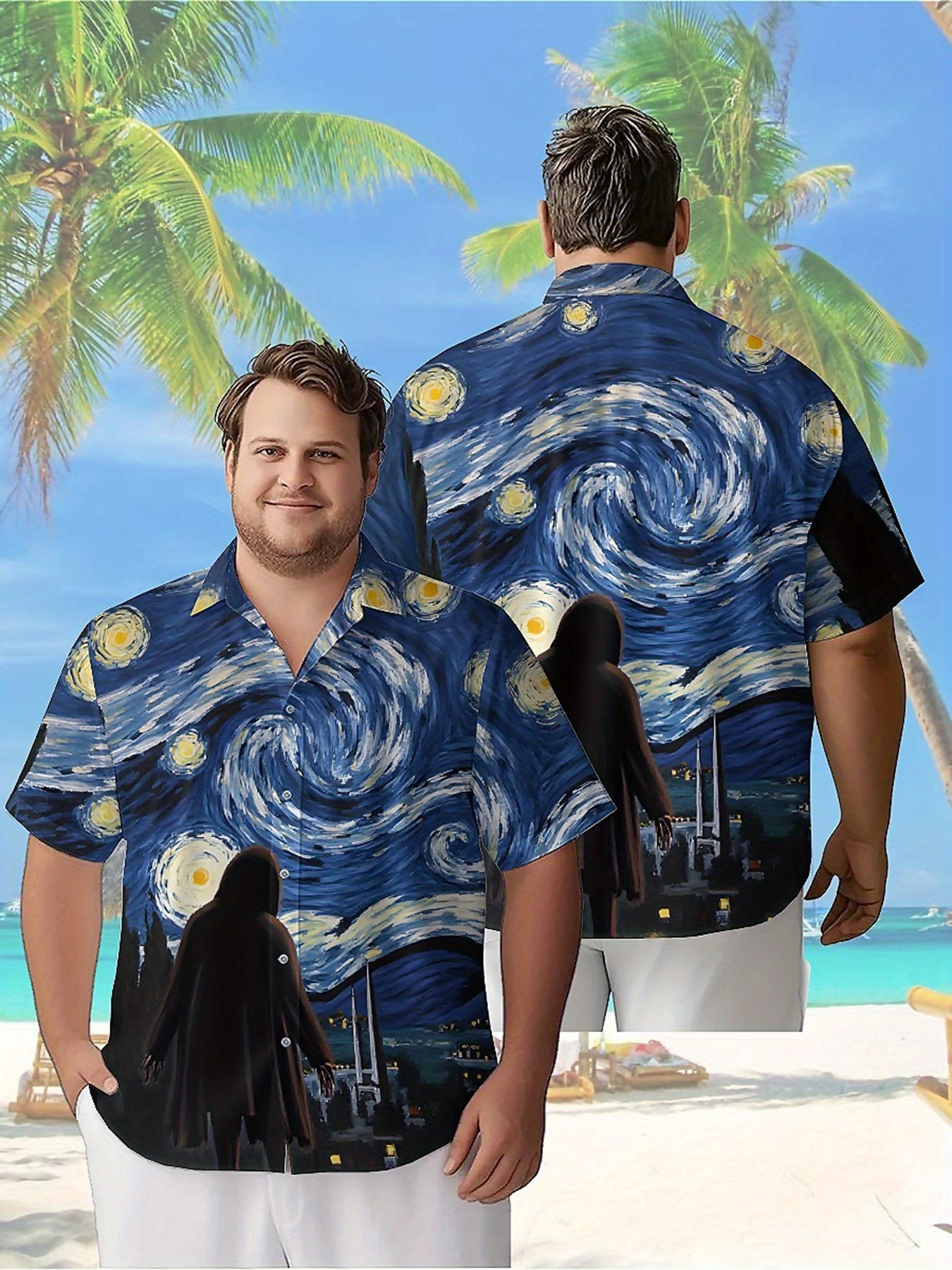Beach Shirt Hawaiian - Men's Plus Size Hawaiian Shirts Van