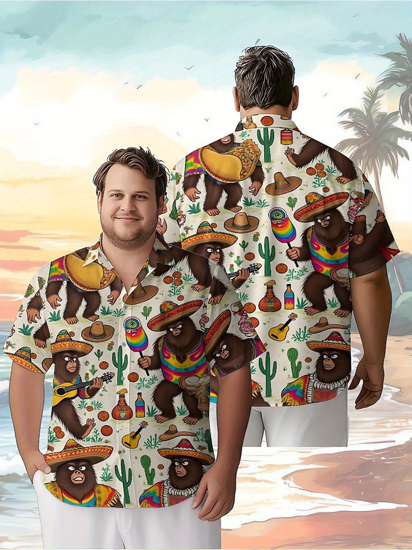 Beach Shirt Hawaiian - Men's Plus Size Hawaiian Shirts Mexican