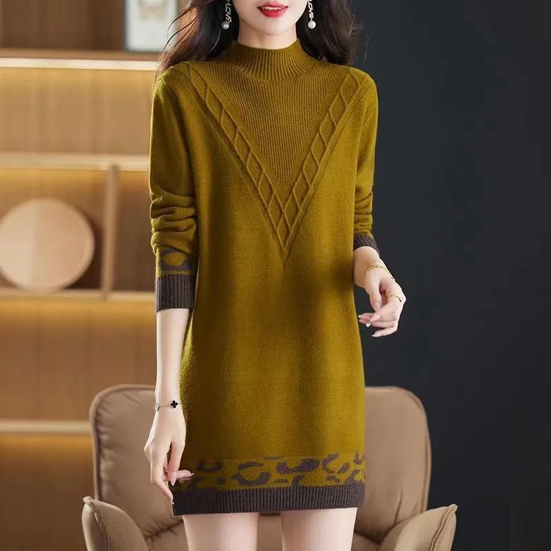 Summer Clothing Yarn - Women Pullover Sweater Half High Collar