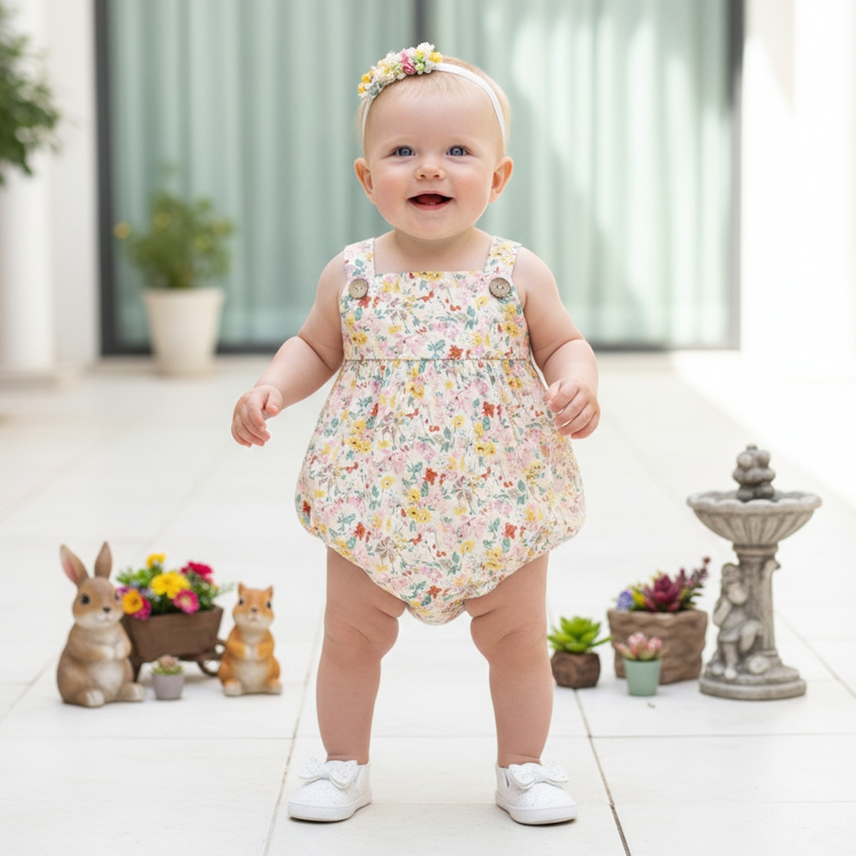 Summer Clothing Pk - Baby Strap Bodysuits Floral Infants Clothing