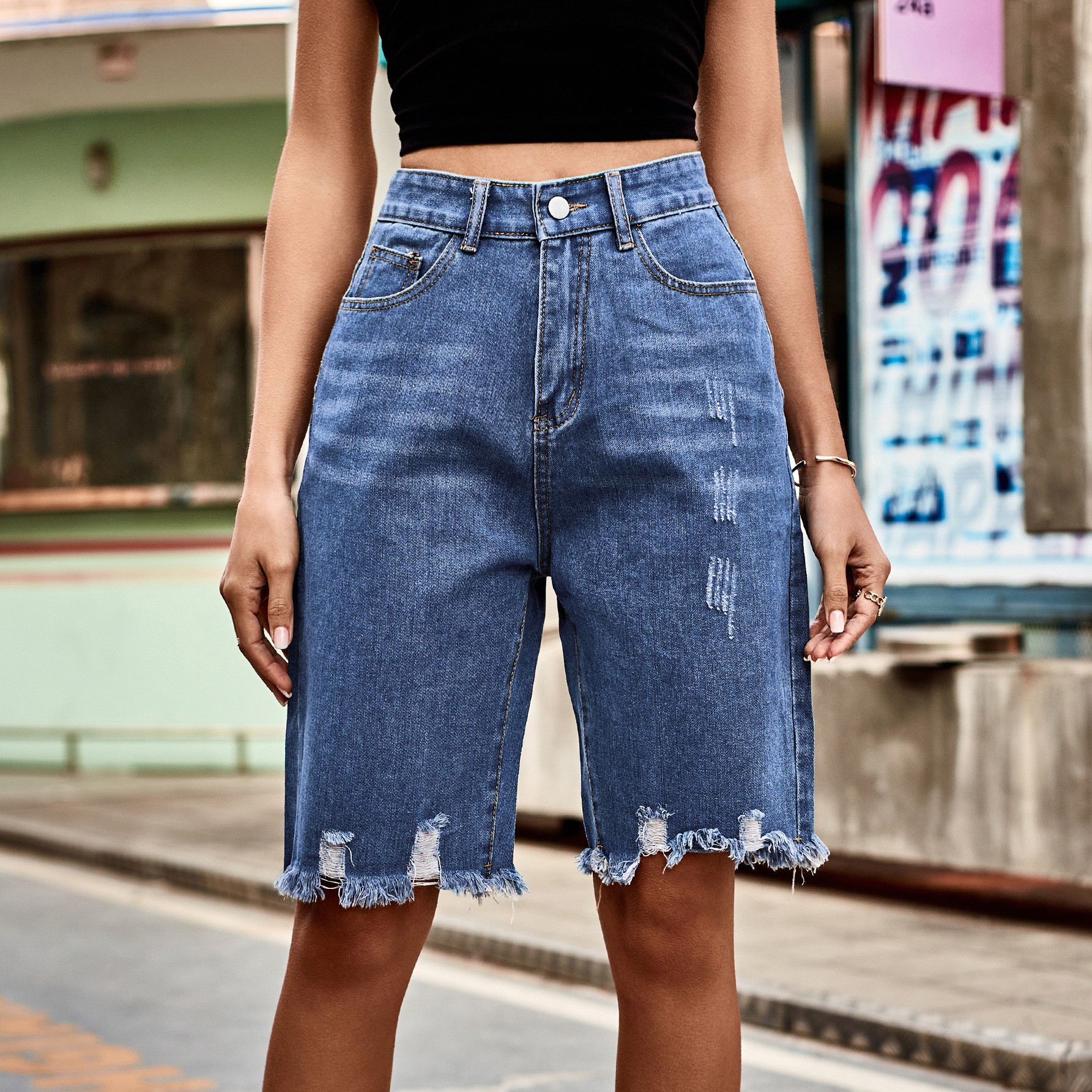 Summer Clothing Vintage - Summer Women's Clothing Distressed Frayed Hem