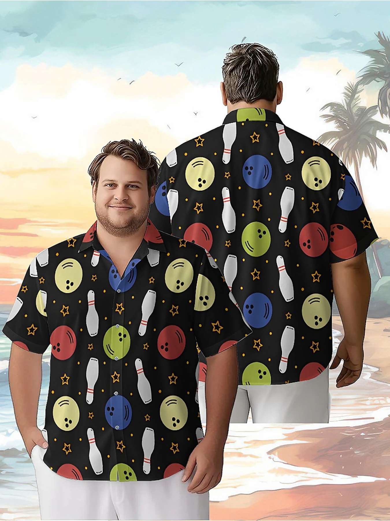 Beach Shirt Hawaiian - Men's Plus Size Hawaiian Shirts Colorful