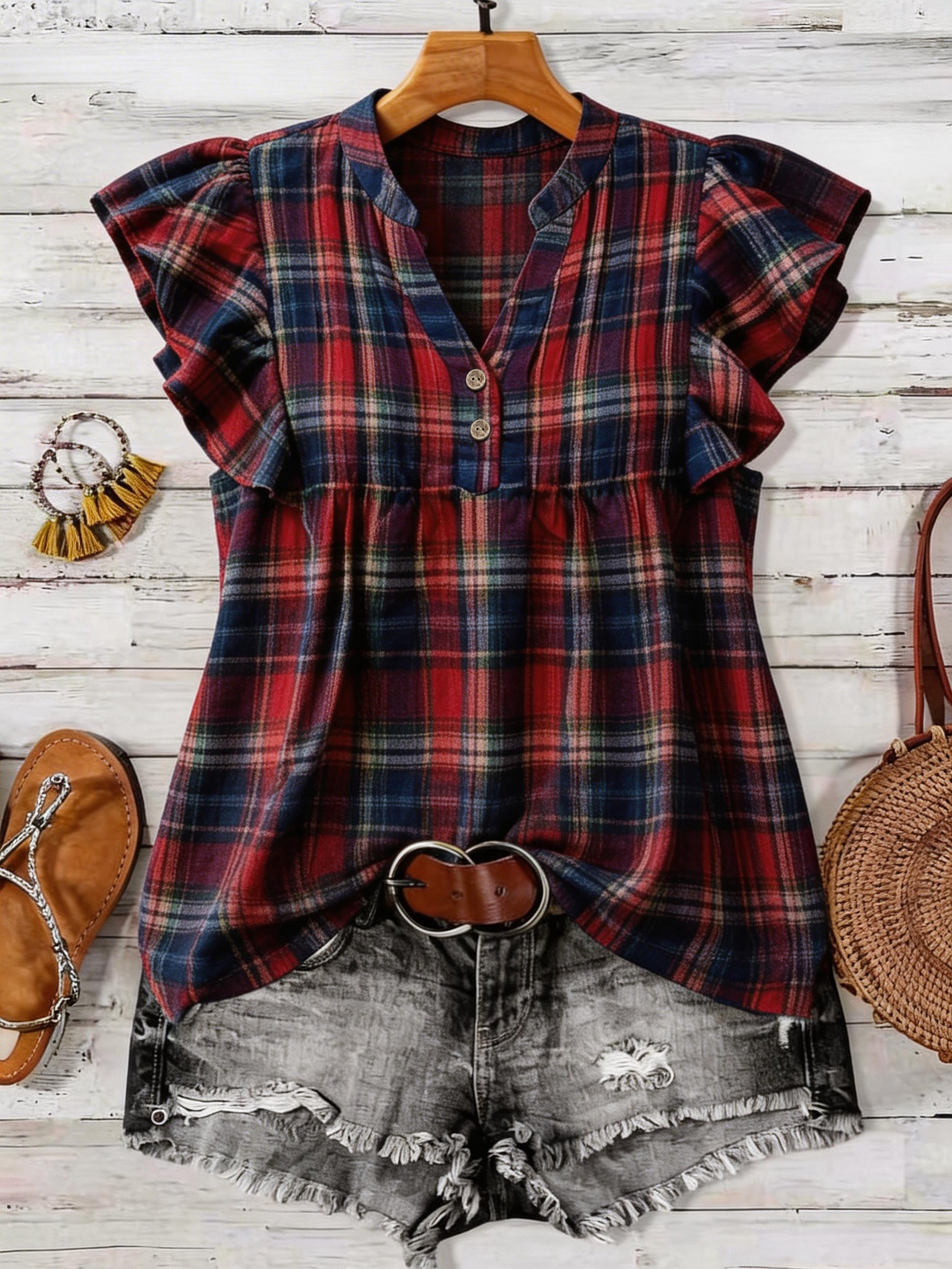Summer Clothing Vintage - plus Size Retro round Neck Printed