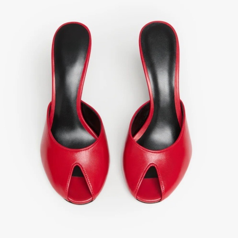 Summer Clothing Sale - Sexy V Exposed Toes Slippers Red