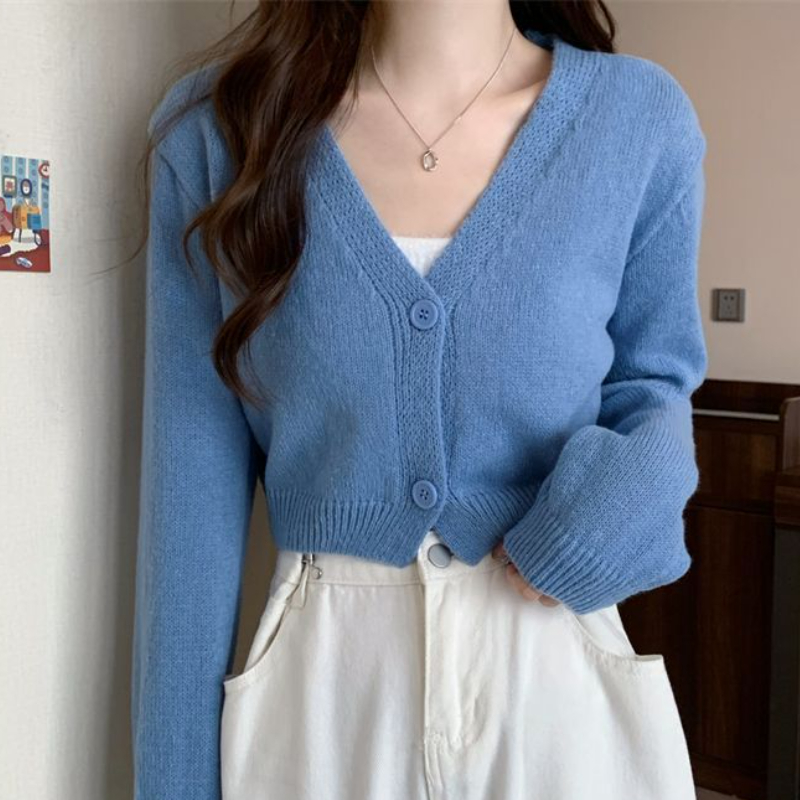 Crop Cardigan Women Slim Autum - Summer Clothing Aesthetic review and price