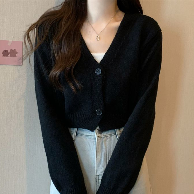 Crop Cardigan Women Slim Autum - Summer Clothing Aesthetic review and price