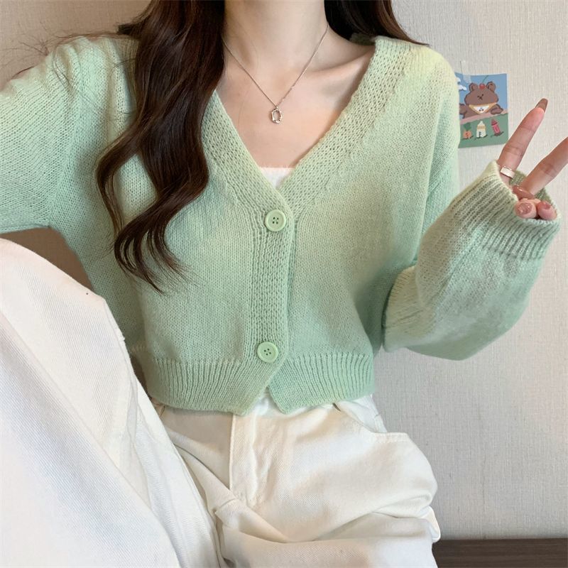 Crop Cardigan Women Slim Autum - Summer Clothing Aesthetic review and price
