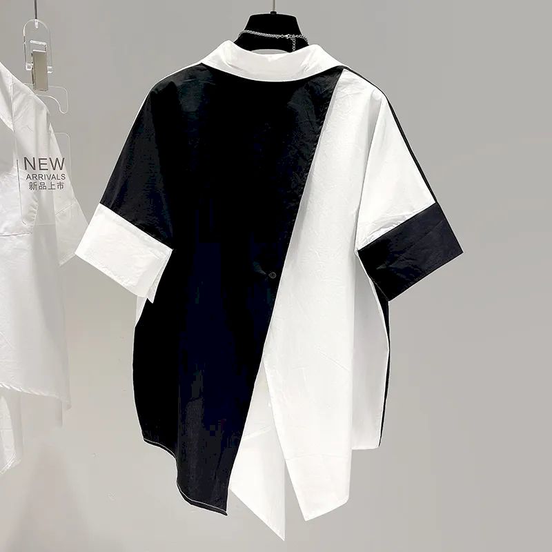 Oversized Shirts Women Patchwo - Summer Clothing Aesthetic review and price