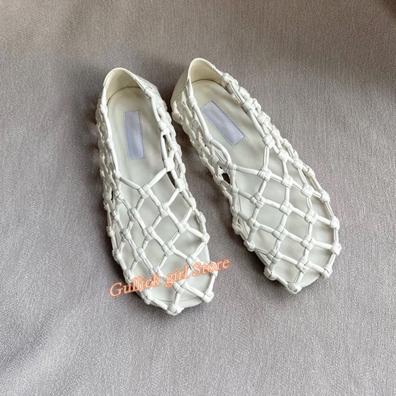 French Woven Mesh Hollow flat  - Summer Clothing Sale review and price