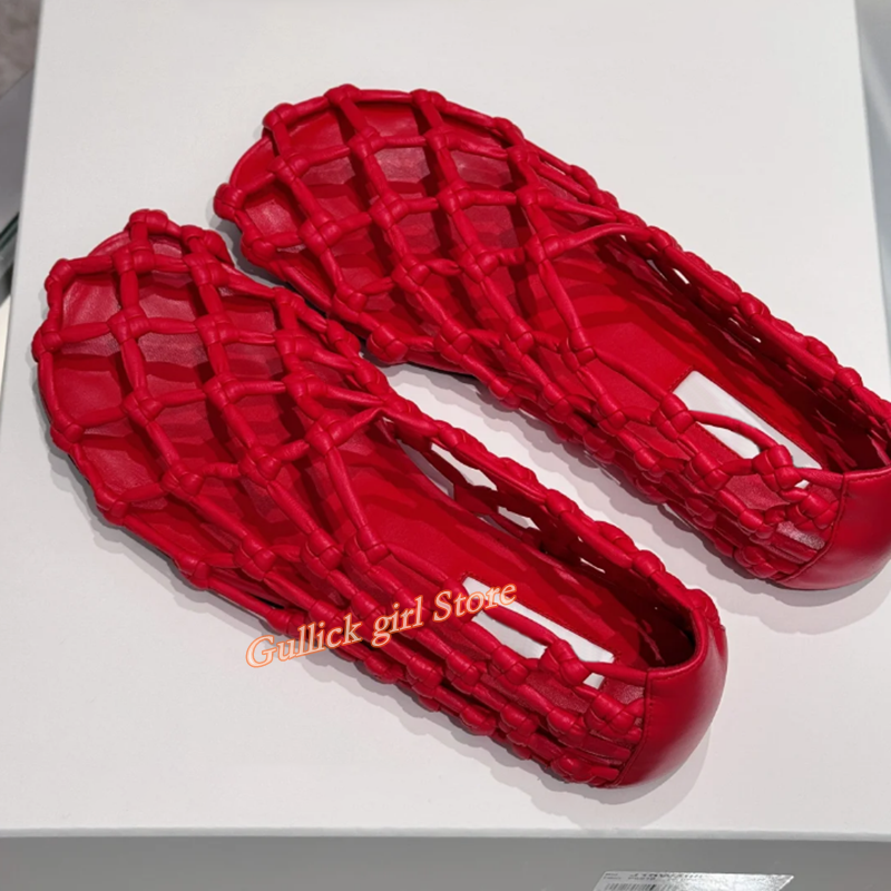 French Woven Mesh Hollow flat  - Summer Clothing Sale review and price