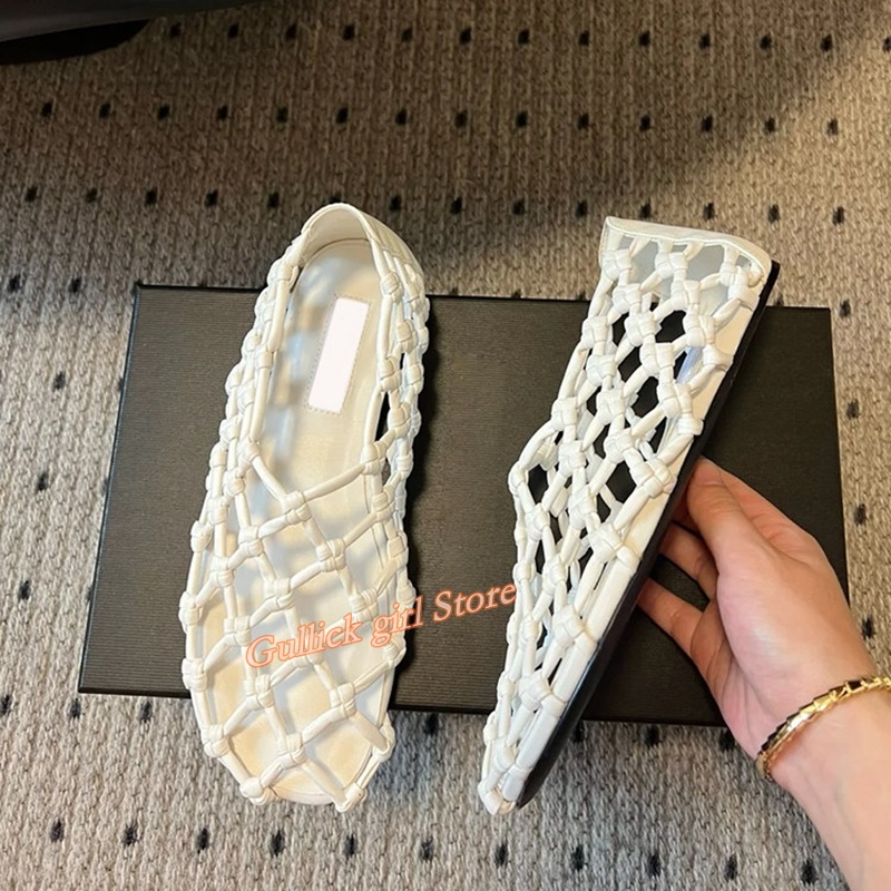 French Woven Mesh Hollow flat  - Summer Clothing Sale review and price