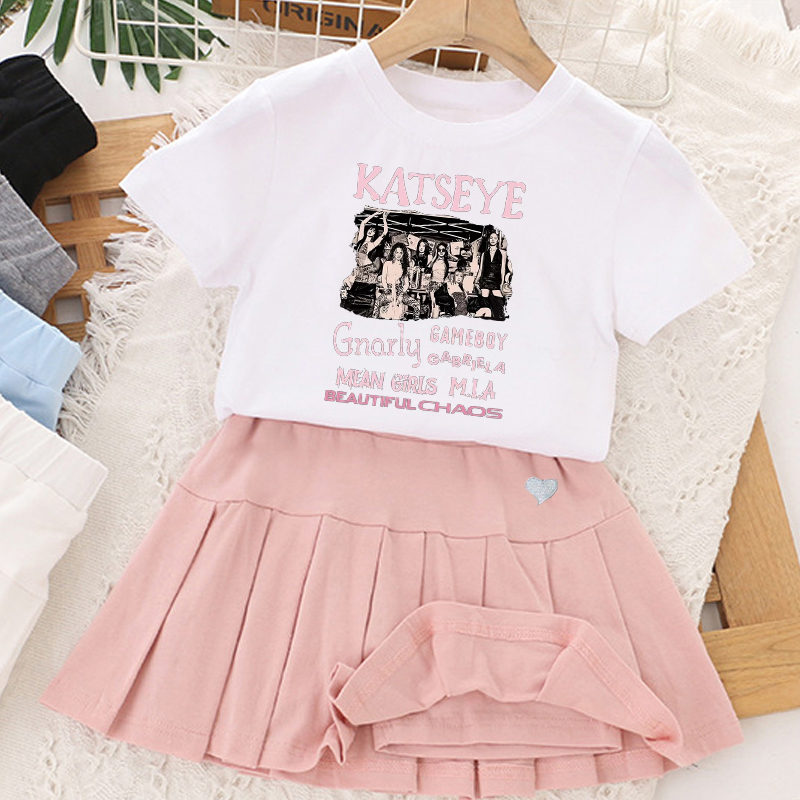 Kpop K-KATSEYE T-shirt+short S - Summer Clothing Gifts review and price