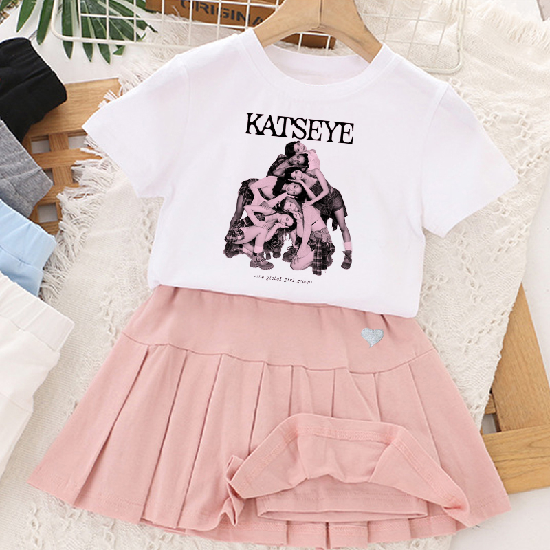 Kpop K-KATSEYE T-shirt+short S - Summer Clothing Gifts review and price