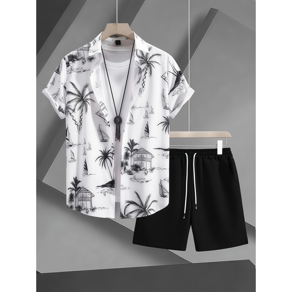 Summer Man Set Coconut Tree Fr - Beach Shirt Hawaiian review and price