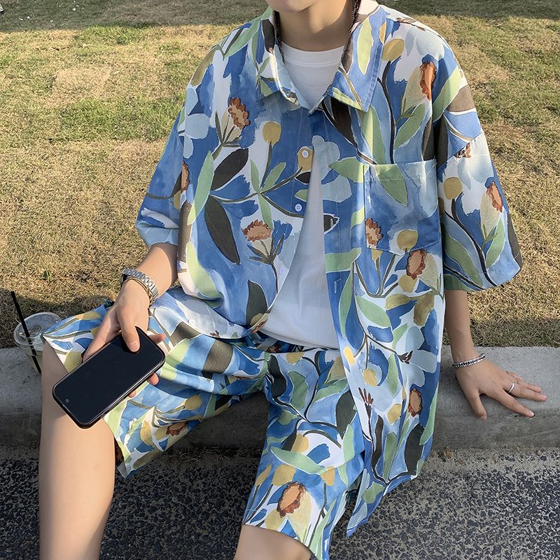 Ice Silk Floral Short Sleeve M - Beach Shirt Hawaiian review and price