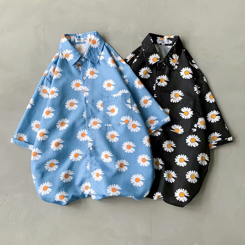 Daisy Print Hawaiian Beach Shi - Summer Clothing Resort review and price