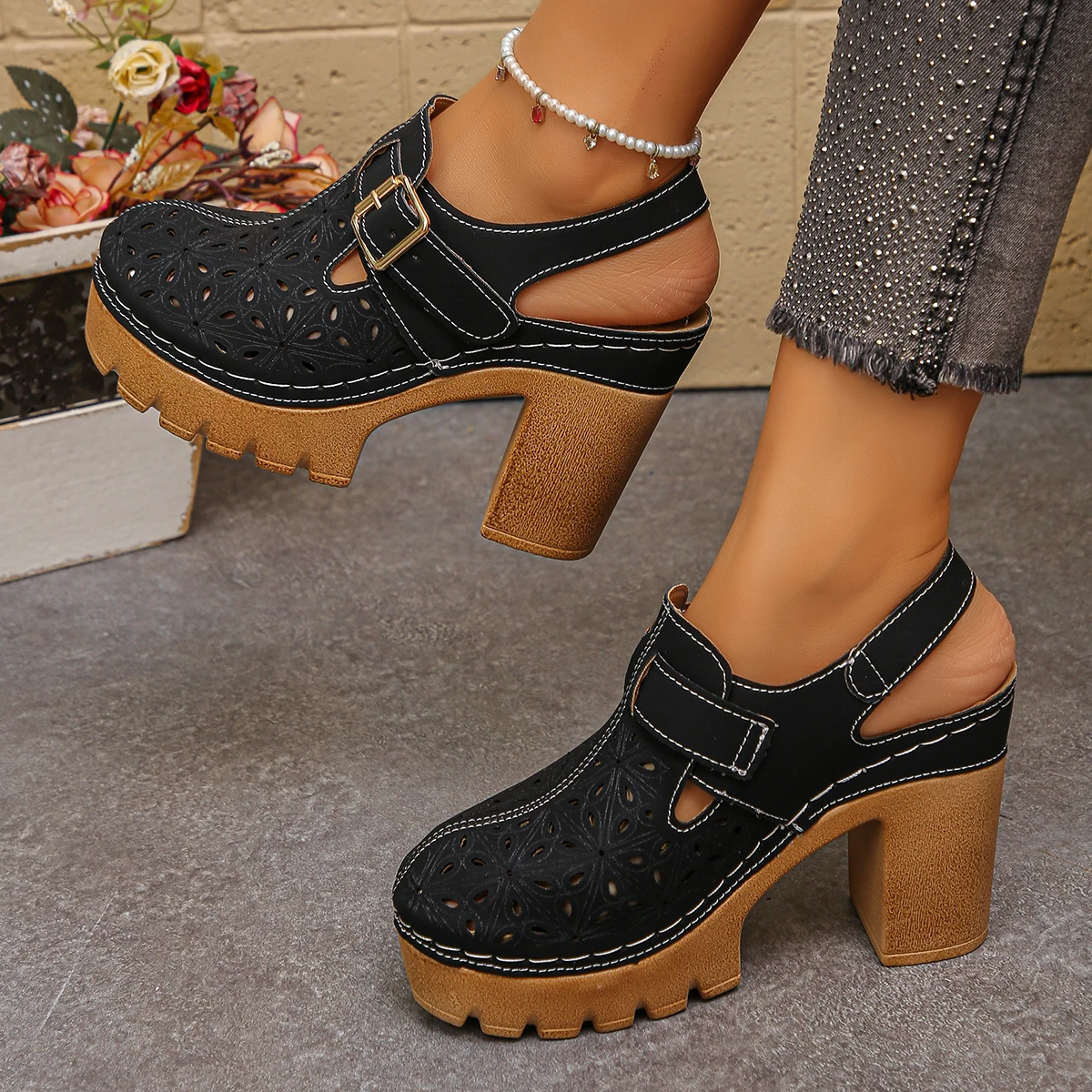 Large Size Women's Thick Heel  - Summer Closet review and price