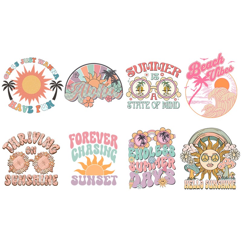 Summer Colorful Heat Transfer  - Summer Clothing Pictures review and price